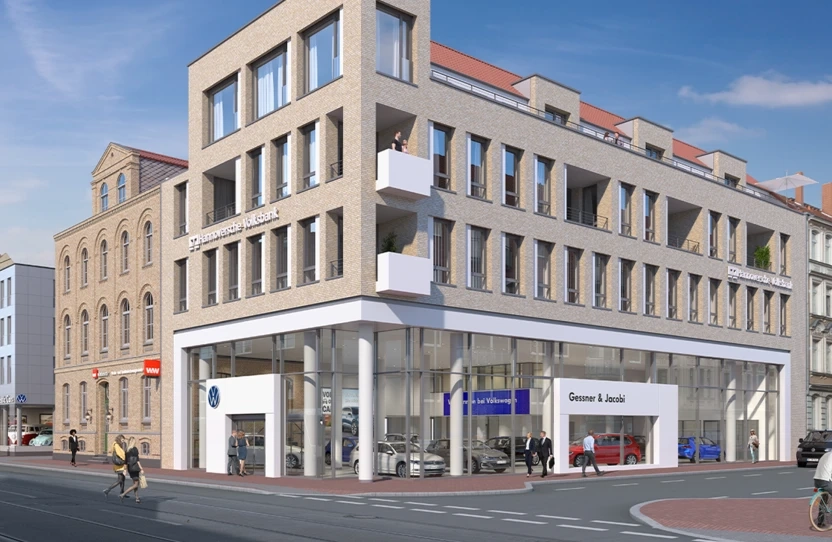 Außenansicht vom Unternehmenshauptsitz von Gessner & Jacobi in der Falkenstraße 16-18 in 30449 Hannover.